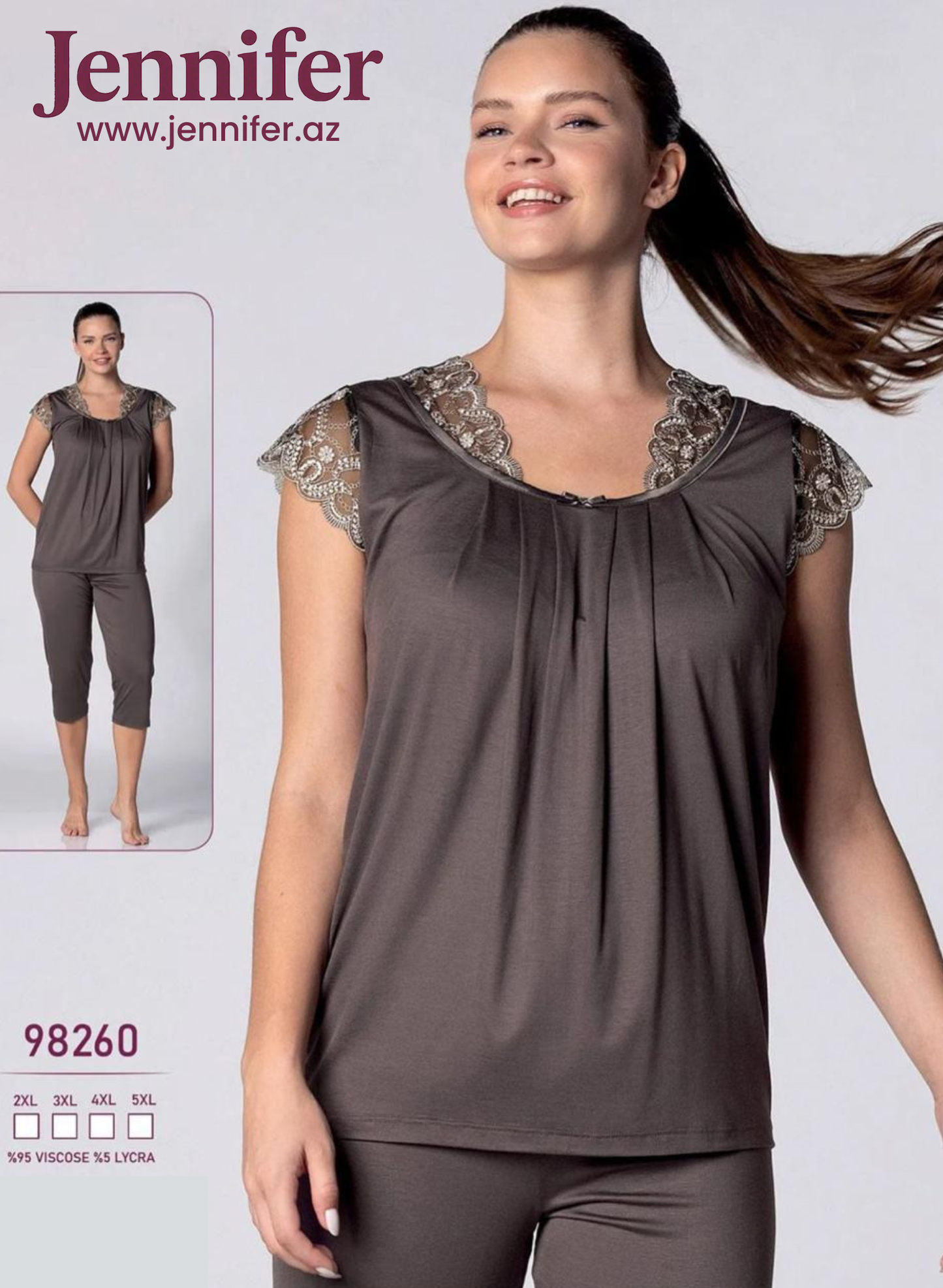 Qəhvəyi Pijama Dəsti #98260