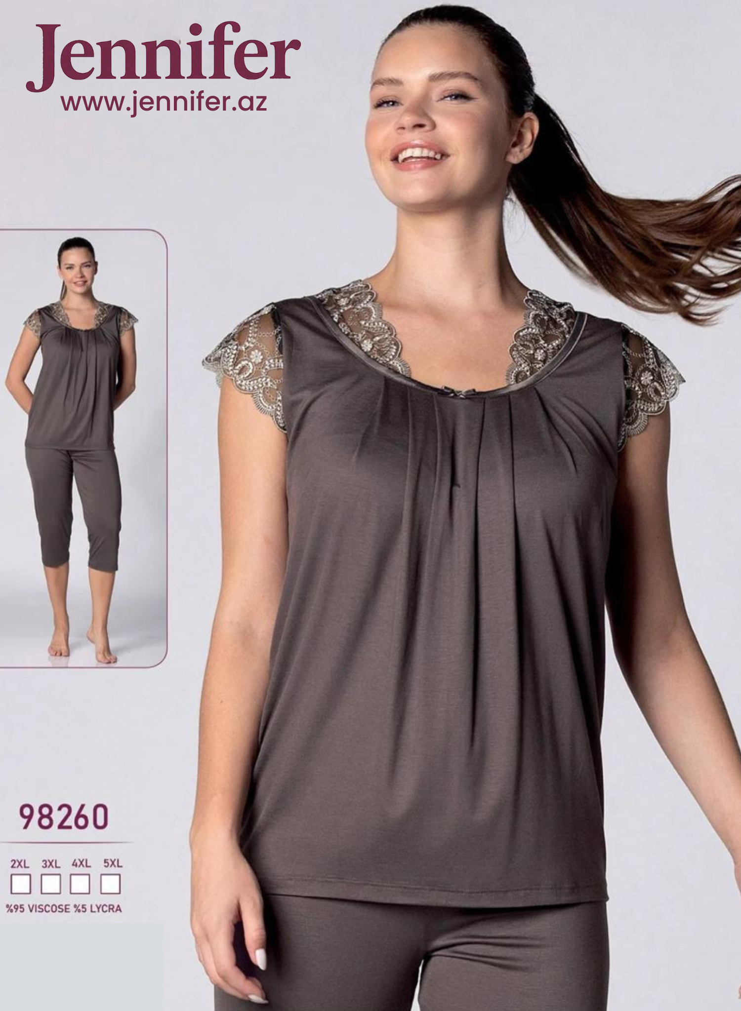 Qəhvəyi Pijama Dəsti #98260